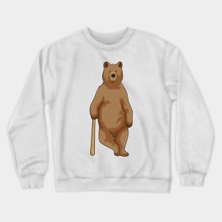 Bear at Baseball with Baseball bat Crewneck Sweatshirt